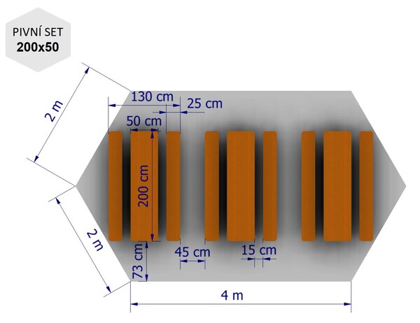 Nůžkový párty stan 2x2x4 m TENTino BIG HEXAGON Barva opláštění (Zvolte variantu): 1A - BÍLÁ