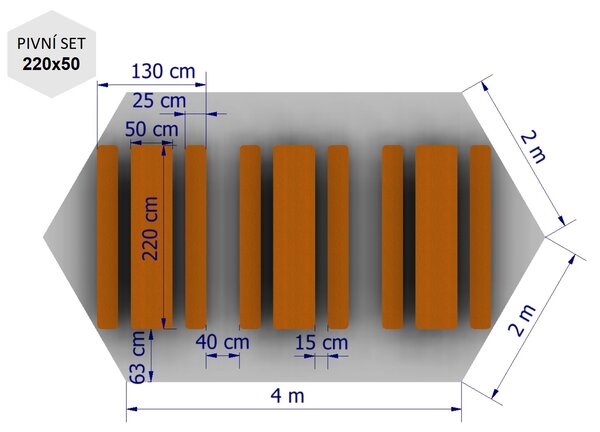 Nůžkový párty stan 2x2x4 m TENTino BIG HEXAGON Barva opláštění (Zvolte variantu): 1A - BÍLÁ
