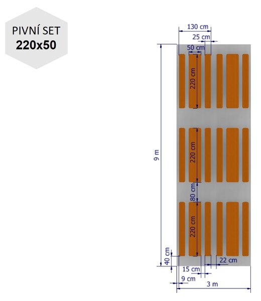 Nůžkový párty stan 3x9 m TENTino BIG HEXAGON EXTREME Barva opláštění: 1A - BÍLÁ