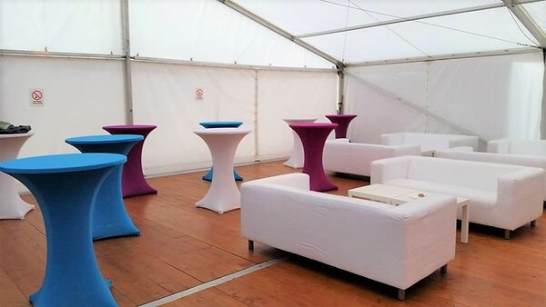 TENTino Elegantní koktejlový skládací bistro stůl 60 cm, bílý
