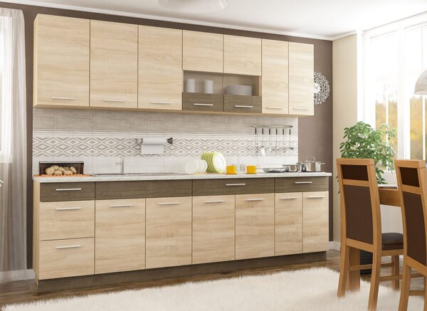 VerDesign TATIANA, kuchyňská sestava 260, dub sonoma-dub truffel