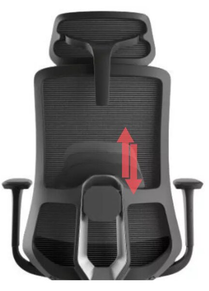Kancelářská ergonomická židle WISDOM s podhlavníkem — síť, černý plast, nosnost 150 kg černá
