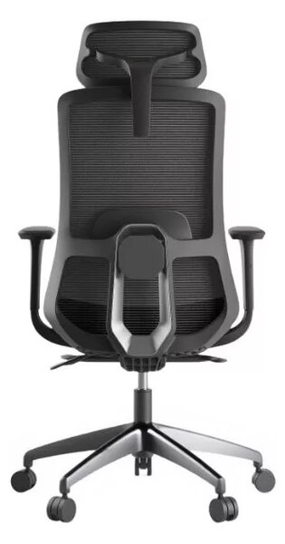 Kancelářská ergonomická židle WISDOM s podhlavníkem — síť, černý plast, nosnost 150 kg černá