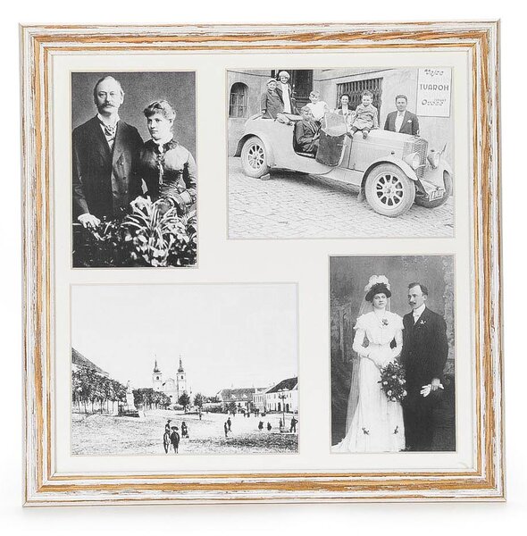 OLD FRAME 30x30cm s paspartou na čtyři fotky
