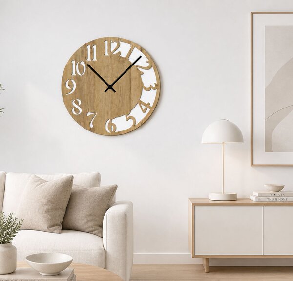 Nástěnné hodiny CLOCK Zvolte barvu dekoru: Javor | Velikost hodin: 35x35 | Barva ručiček: Černé