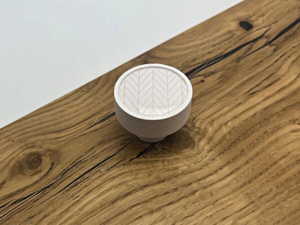 In-Design Nábytková knopka Nero bílá, motiv oranž jedle/bílá V24