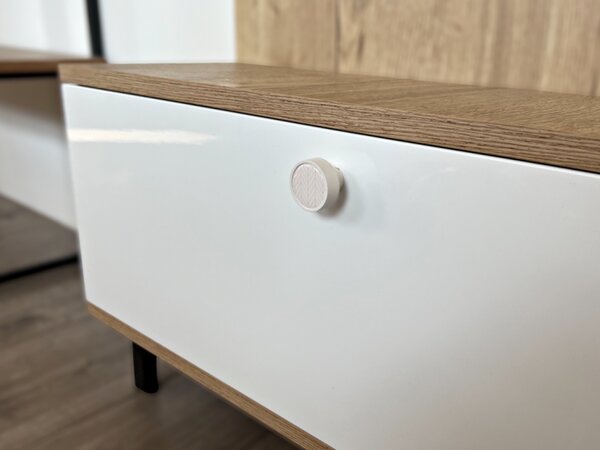 In-Design Nábytková knopka Nero bílá, motiv oranž jedle/bílá V24