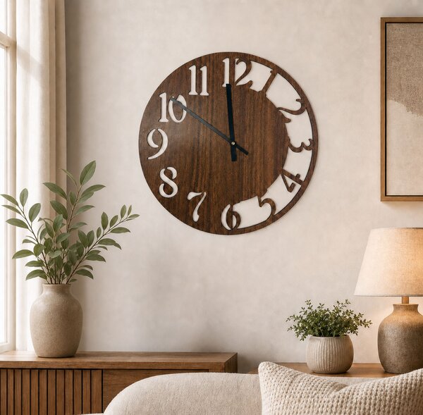 Nástěnné hodiny CLOCK Zvolte barvu dekoru: Javor | Velikost hodin: 35x35 | Barva ručiček: Černé