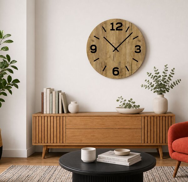 Nástěnné hodiny CLASSIC Zvolte barvu dekoru: Dub zlatý | Zvolte velikost hodin (cm): 35x35