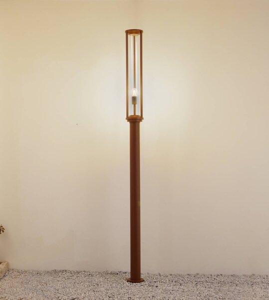 Lucande venkovní světlo Alivaro, rezavá, 220 cm, E27, IP65, stmívatelný, Hnědá / rez, Hliník, Moderní