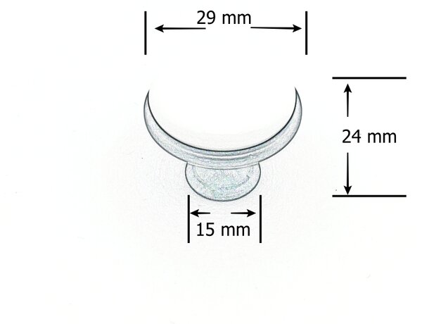 In-Design Nábytková knopka Blanc porcelán / černá matná