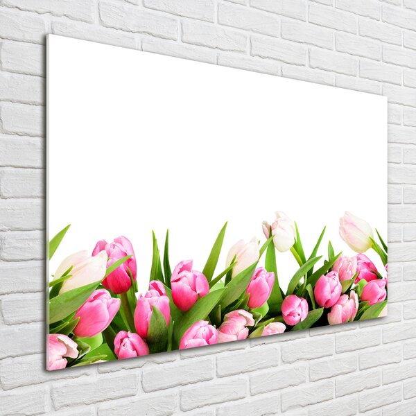 Foto obraz sklo tvrzené Růžové tulipány osh-138798865