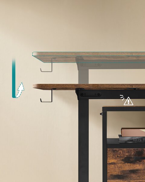 SONGMICS Výškově nastavitelný elektrický stůl 70 x 160 x 72–120 cm hnědá černá