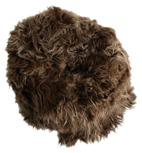 Sedací pytel - bean bag - rezavě hnědý, dlouhý chlup