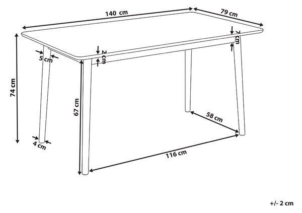 Jídelní stůl ELVYN Světlý dub 140 cm 80 cm