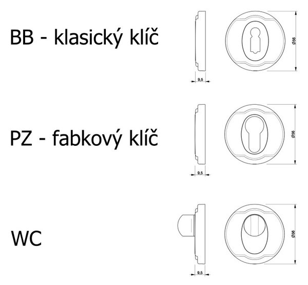 In-Design Dveřní klika Tucana starostříbro Provedení kliky: bez rozety
