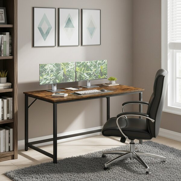 VASAGLE Psací stůl industriální design 120 x 75 x 60 hnědá černá