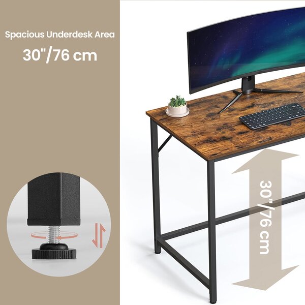VASAGLE Psací stůl industriální design 120 x 75 x 60 hnědá černá