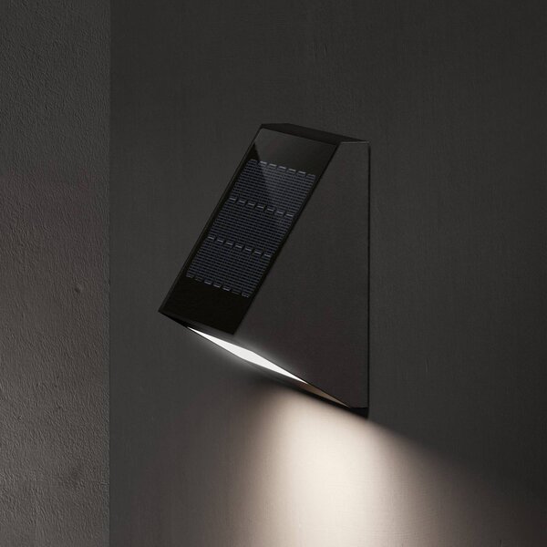 KLEWE LED solární nástěnné světlo ECOSTEP, antracit, 17 cm, IP65, Černá, Hliník, Moderní, Solární lampy