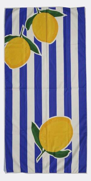 Sinsay - Pruhovaný ručník s potiskem citronů - indigo