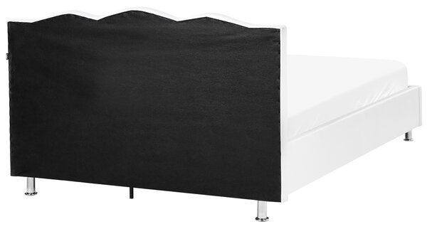 Postel s úložným prostorem Umělá kůže METZ 140 x 200 cm Bílá