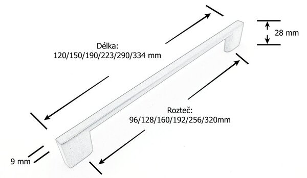 In-Design Nábytková úchytka BALI černá matná Rozteč úchytky (mm): 96