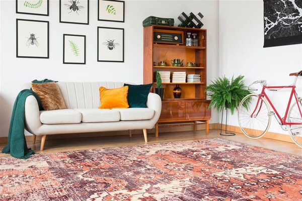 BĚHOUN, 80/150 cm, vícebarevná, terracotta - Online Only koberce & rohožky, Online Only