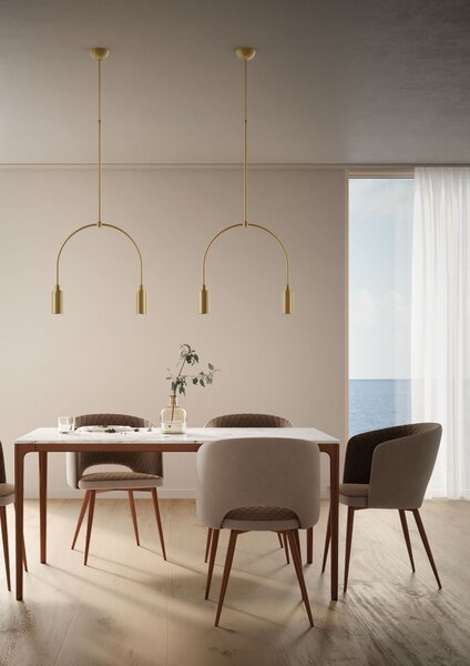 Il Fanale 288.03.ON Madame, závěsné svítidlo z přírodní mosazi, 2x5W LED GU10, šířka 49cm