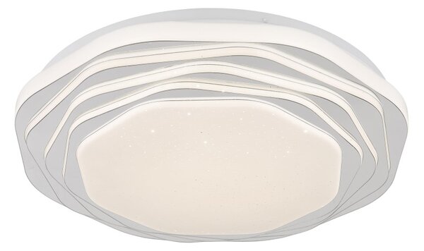 GLOBO 48036-24 FLORDELIS stropní svítidlo D380mm LED 24W 3022/968lm 3000+4000+6000K bílá, chromová, switchdimmer