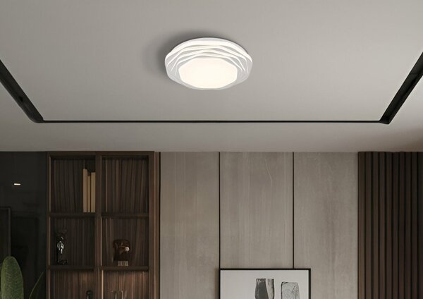 GLOBO 48036-24 FLORDELIS stropní svítidlo D380mm LED 24W 3022/968lm 3000+4000+6000K bílá, chromová, switchdimmer