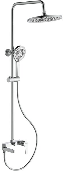 Sprchový nástěnný sloup Velea - vanová otočná baterie - chrom - 78-123 cm