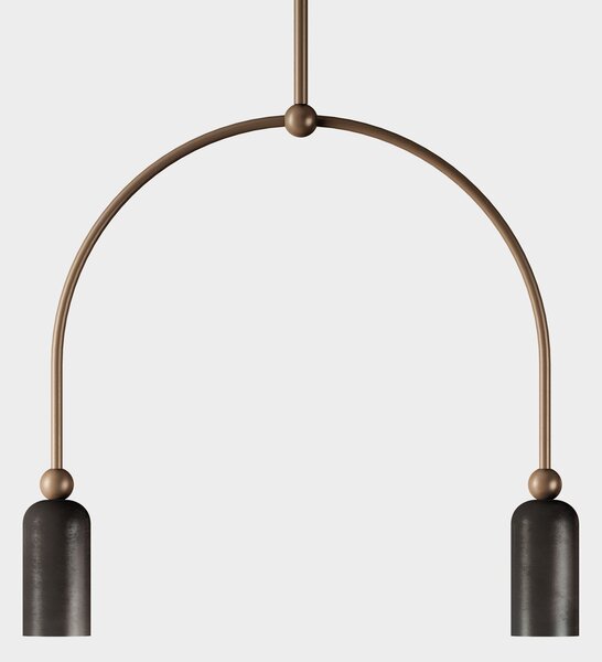 Il Fanale 288.03.ME Madame, závěsné svítidlo v úpravě morocco + grafene, 2x5W LED GU10, šířka 49cm