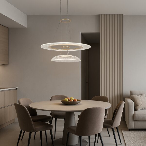 RABALUX 72412 Zofrael závěsné svítidlo D550mm LED 36W/4650/2400lm 3000K zlatá, průhledná