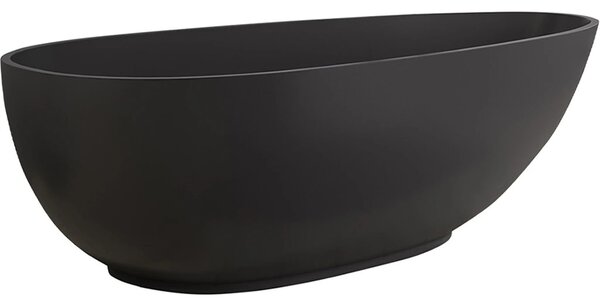 Volně stojící vana z litého mramoru Aura - černá matná - 180x90 cm
