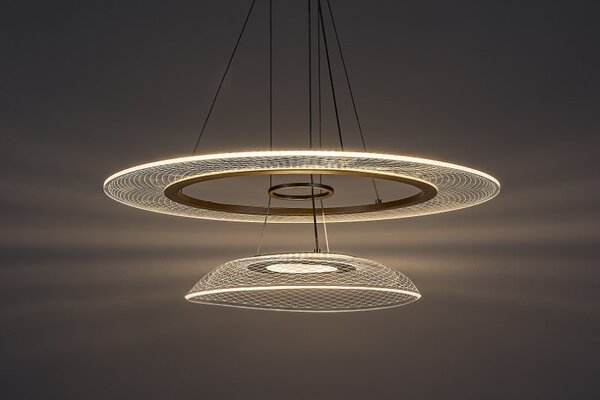 RABALUX 72412 Zofrael závěsné svítidlo D550mm LED 36W/4650/2400lm 3000K zlatá, průhledná
