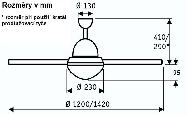 CasaFan 9314253 LIBECCIO, stropní ventilátor se světlem