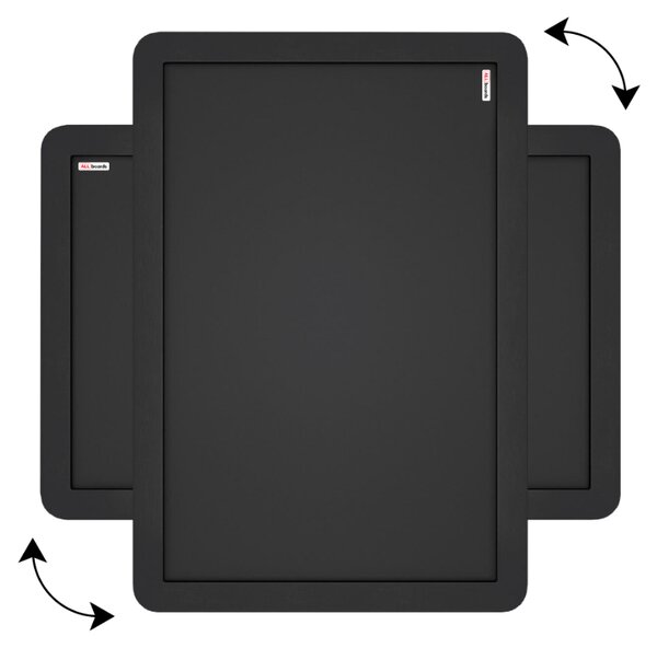 Allboards, Černá křídová tabule 90x60 cm, dřevěný rám, černý smartphone TB96iPC