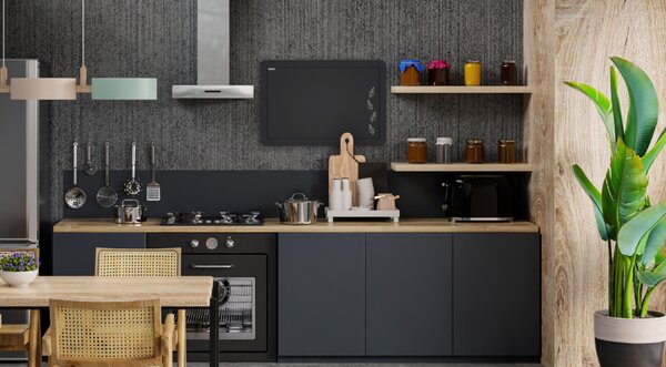 Allboards, Černá křídová tabule 90x60 cm, dřevěný rám, černý smartphone TB96iPC