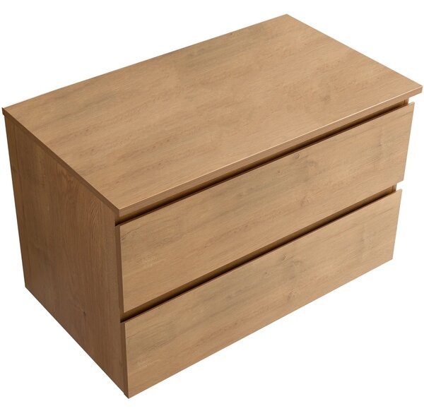 Koupelnová skříňka Carole + deska pod umyvadlo Navira Slim - 18 mm - dub medový - 100x49,8x46 cm