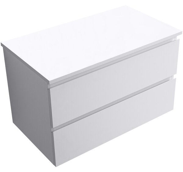 Koupelnová skříňka Carole + deska pod umyvadlo Navira Slim - 18 mm - bílá matná - 100x49,8x46 cm