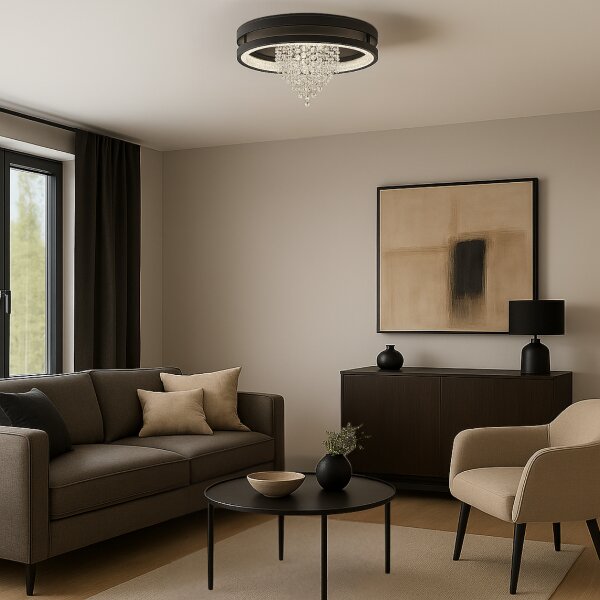 RABALUX 71353 Maribell stropní svítidlo D400mm LED 30W/3800/1450lm 3000-4000K černá, DIP switch