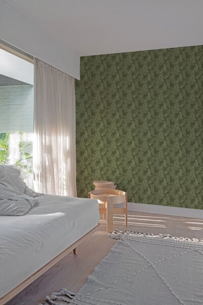 Zelená vliesová tapeta na zeď, palmové listy, A70203, Vavex 2026