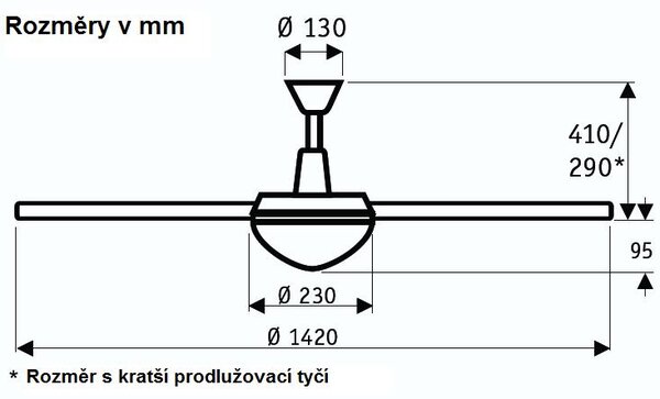 CasaFan 9313220 MIRAGE, stropní ventilátor se světlem