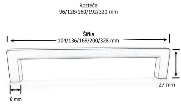 In-Design Nábytková úchytka Mily černá matná Rozteč úchytky (mm): 96