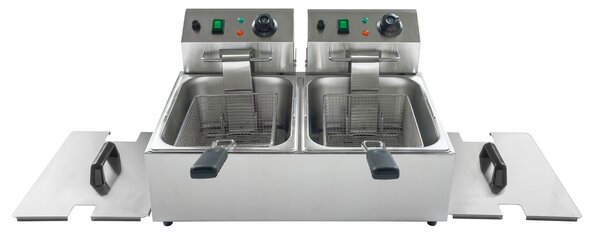 Profesionální elektrická fritéza, 2× 6 l, 2× 2500 W