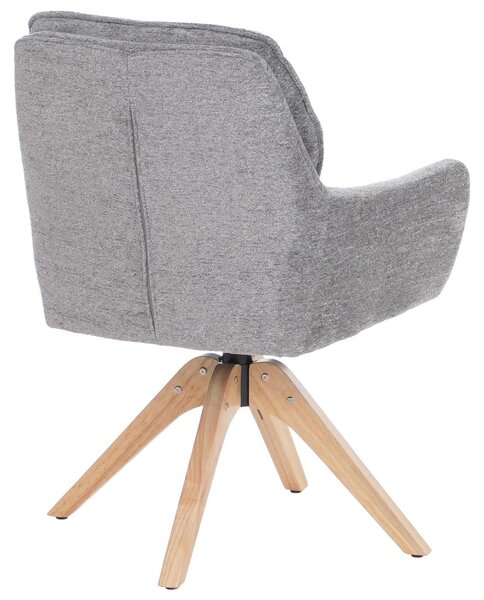Sada 6 jídelních židlí HWC-Q37, otočná kuchyňská židle, potah: tkanina chenille (680 g/m²), Öko-Tex, konstrukce: dřevo, barva: šedá
