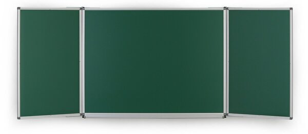 Rozevírací zelená keramická tabule pro popis křídou, magnetická, 3000 x 1000 mm