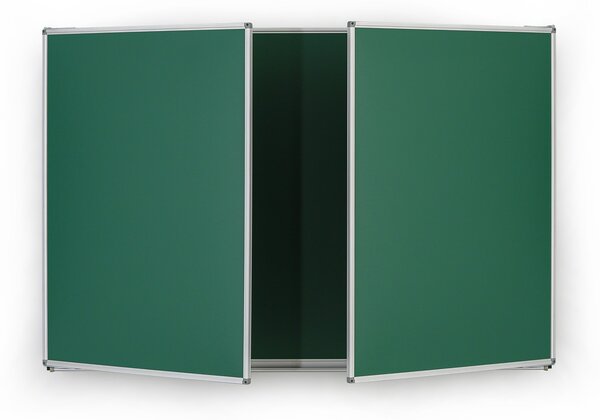 Rozevírací zelená keramická tabule pro popis křídou, magnetická, 3000 x 1000 mm