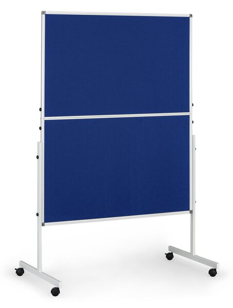 Mobilní informační tabule, sklopná, modrá látka, 1200 x 1500 mm
