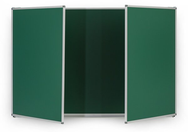 Rozevírací zelená keramická tabule pro popis křídou, magnetická, 3000 x 1000 mm